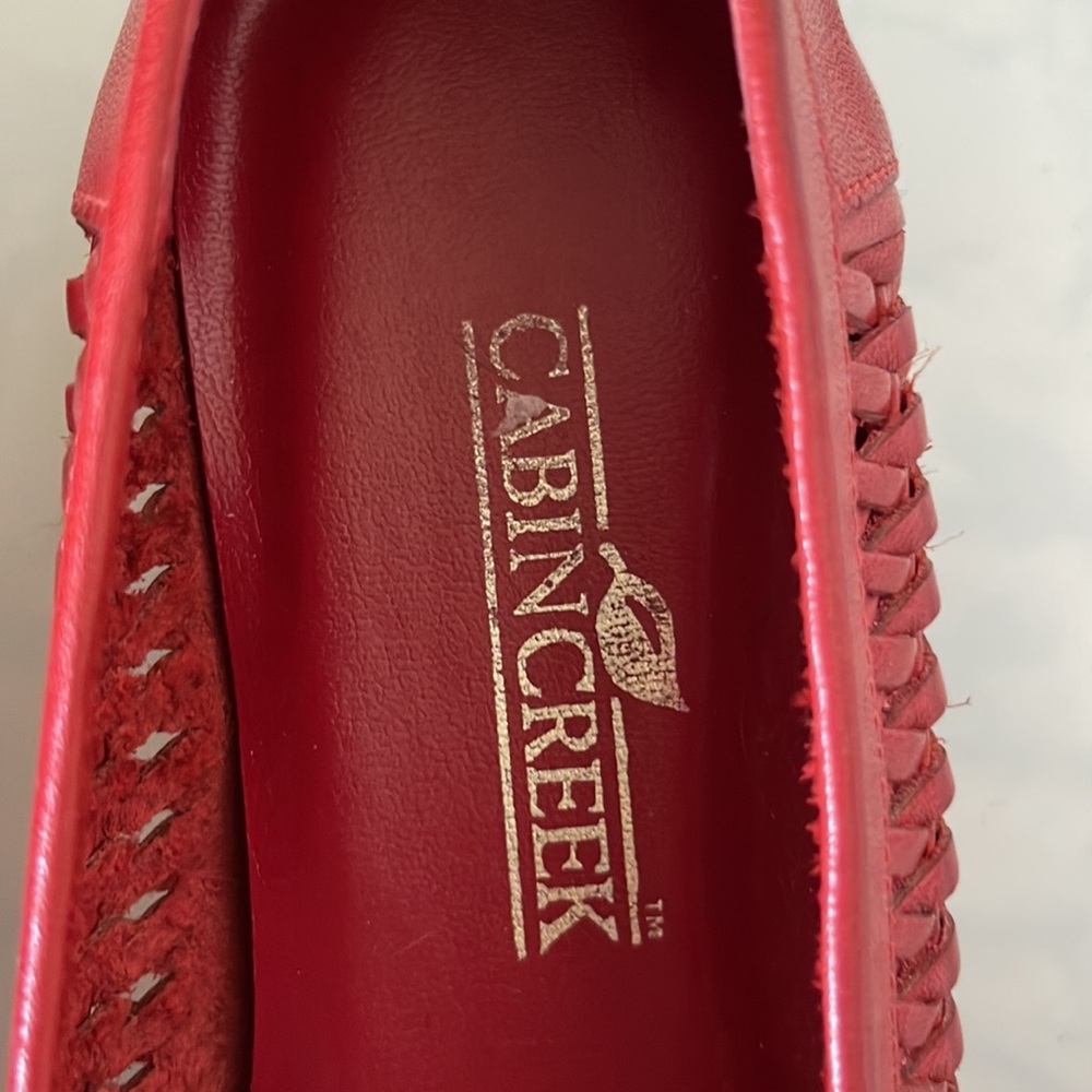 Women’s Cabin Creek Red Leather Shoes size 8m. - Picture 2 of 8
